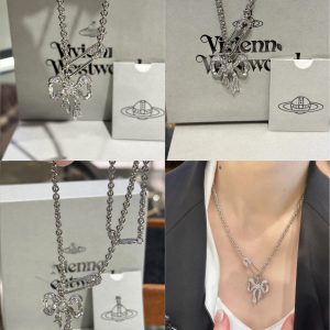Bow chain necklace and earrings