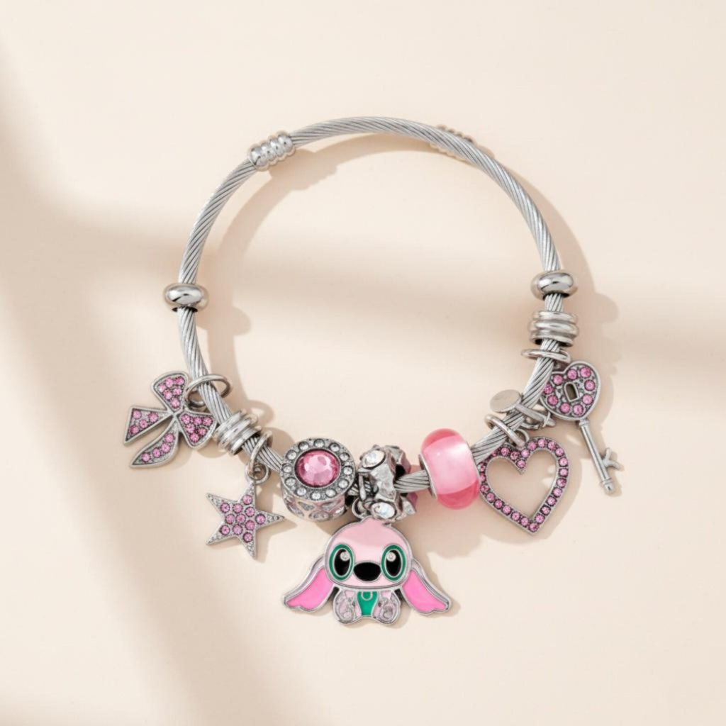 Stitch Anime Character Plush Toy and Lilo & Stitch Bracelet Accessories