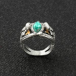 569578184 Lord of the Rings Aragorn Ring with Gemstone Men's Ring Cosplay Costume Accessory Jewelry for Men