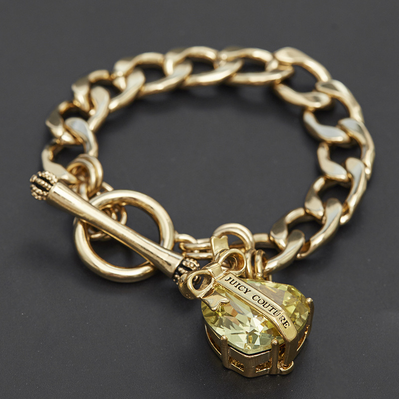 Bracelet Crystal Gemstone Love Zircon Bow Pendant T-Buckle Crown Handmade - Image 2