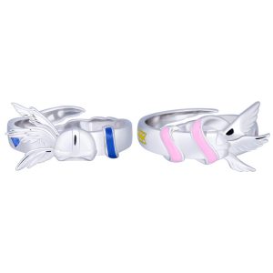 Anime Digimon Angewomon and Angemon Ring Couple Jewelry Anime